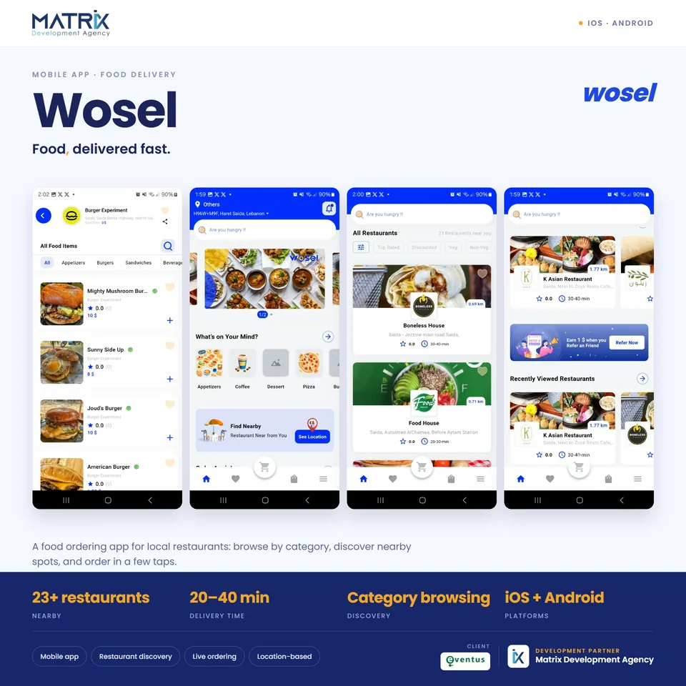 Wosel Food delivery app