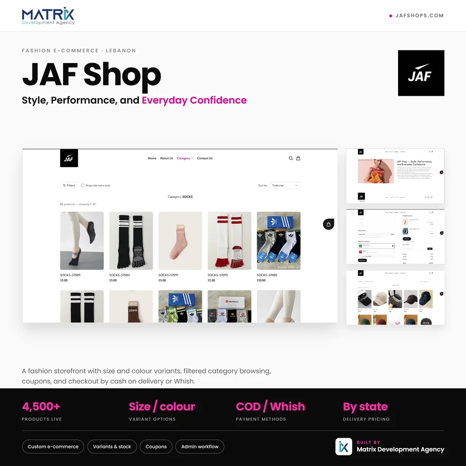 JAF Shops store + ERP